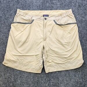 Patagonia Technical Sunshade Shorts Mens XXL Tan Outdoor Lightweig Hike Fish